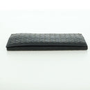 BOTTEGA VENETA INTRECCIATO Long Wallet Leather Navy Gray Ivory Auth am11043A-6