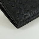 BOTTEGA VENETA INTRECCIATO Long Wallet Leather Navy Gray Ivory Auth am11043A-7