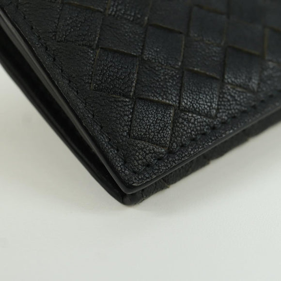 BOTTEGA VENETA INTRECCIATO Long Wallet Leather Navy Gray Ivory Auth am11043A