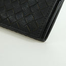 BOTTEGA VENETA INTRECCIATO Long Wallet Leather Navy Gray Ivory Auth am11043A-14
