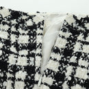 CHANEL Skirt Tweed 36 Black White CC Auth am11048V-6