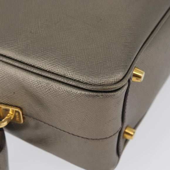 PRADA Handtasche Saffiano Leder Gold Auth am11051A