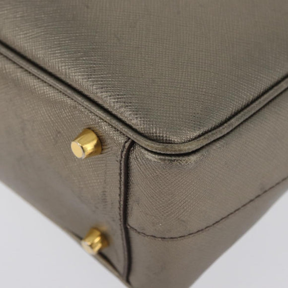 PRADA Handtasche Saffiano Leder Gold Auth am11051A