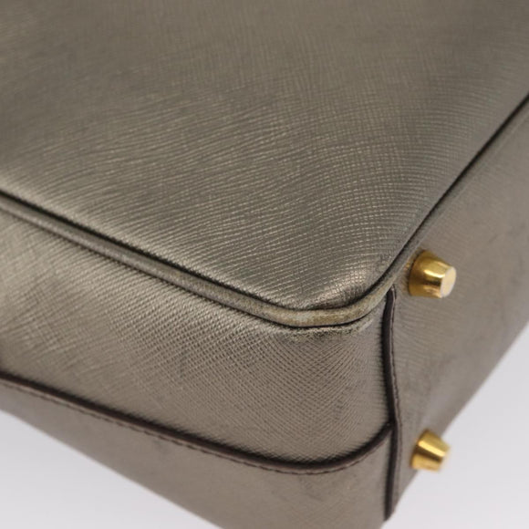 PRADA Handtasche Saffiano Leder Gold Auth am11051A