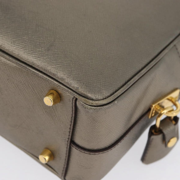PRADA Handtasche Saffiano Leder Gold Auth am11051A