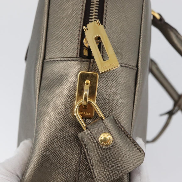 PRADA Handtasche Saffiano Leder Gold Auth am11051A