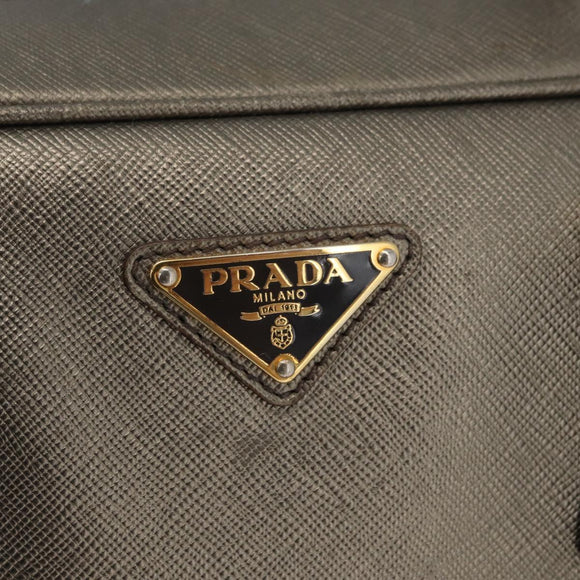 PRADA Handtasche Saffiano Leder Gold Auth am11051A
