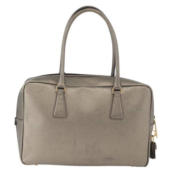 PRADA Handtasche Saffiano Leder Gold Auth am11051A