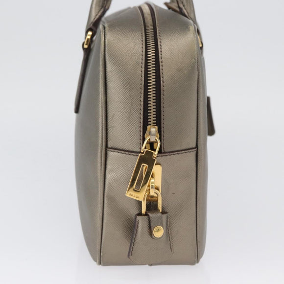 PRADA Handtasche Saffiano Leder Gold Auth am11051A