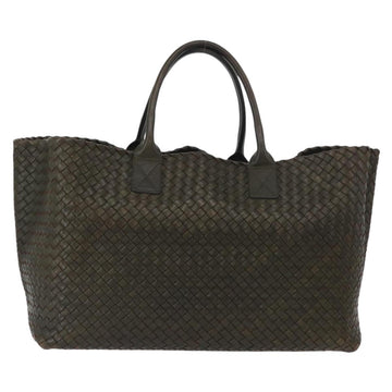 BOTTEGA VENETA INTRECCIATO Cabas GM Bag Leather Khaki 113129 Auth am11061V - 0