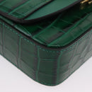 Chloe C Hand Bag Embossed Leather 2way Green Gold Auth am11062V-13