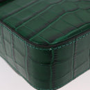 Chloe C Hand Bag Embossed Leather 2way Green Gold Auth am11062V-15