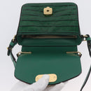 Chloe C Hand Bag Embossed Leather 2way Green Gold Auth am11062V-18