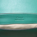 Chloe C Hand Bag Embossed Leather 2way Green Gold Auth am11062V-19