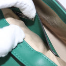 Chloe C Hand Bag Embossed Leather 2way Green Gold Auth am11062V-23