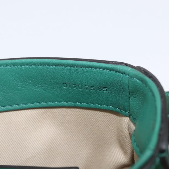 Chloe C Hand Bag Embossed Leather 2way Green Gold Auth am11062V