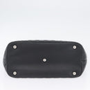 CHANEL Cambon Line Matelasse Tote Bag Lamb Skin Black Silver CC Auth am11064M-5