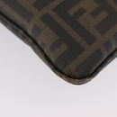 FENDI Zucca Canvas Shoulder Bag PVC Brown Black Auth am11068A-9