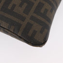 FENDI Zucca Canvas Shoulder Bag PVC Brown Black Auth am11068A-15