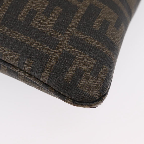 FENDI Zucca Canvas Shoulder Bag PVC Brown Black Auth am11068A
