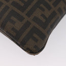FENDI Zucca Canvas Shoulder Bag PVC Brown Black Auth am11068A-16