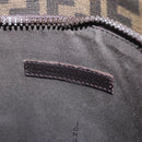 FENDI Zucca Canvas Shoulder Bag PVC Brown Black Auth am11068A-12