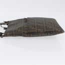 FENDI Zucca Canvas Shoulder Bag PVC Brown Black Auth am11068A-4