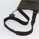 FENDI Zucca Canvas Shoulder Bag PVC Brown Black Auth am11068A-7