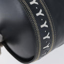 SAINT LAURENT Purse Shoulder Bag Leather Navy White Gold Auth am11069A-11