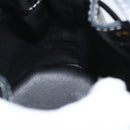 SAINT LAURENT Purse Shoulder Bag Leather Navy White Gold Auth am11069A-17