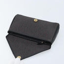 SAINT LAURENT Clutch Bag Leather Canvas Black Gold Auth am11073A-13