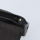 SAINT LAURENT Clutch Bag Leather Canvas Black Gold Auth am11073A-15