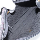 SAINT LAURENT Clutch Bag Leather Canvas Black Gold Auth am11073A-17