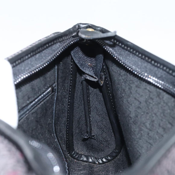 SAINT LAURENT Clutch Bag Leather Canvas Black Gold Auth am11073A