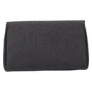 SAINT LAURENT Clutch Bag Leather Canvas Black Gold Auth am11073A-3