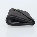 SAINT LAURENT Clutch Bag Leather Canvas Black Gold Auth am11073A-4