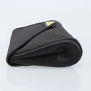 SAINT LAURENT Clutch Bag Leather Canvas Black Gold Auth am11073A-5