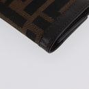 FENDI Zucca Canvas Key Case Black Brown Auth am11078A-15