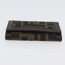 FENDI Zucca Canvas Key Case Black Brown Auth am11078A-4