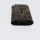 FENDI Zucca Canvas Key Case Black Brown Auth am11078A-6