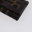 FENDI Zucca Canvas Key Case Black Brown Auth am11078A-7