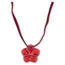 Baccarat Flower Necklace Glass Red Auth am11079-1