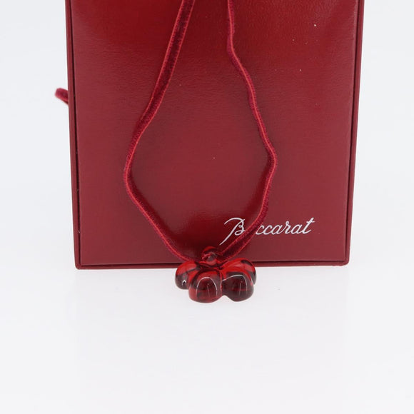 Baccarat Flower Necklace Glass Red Auth am11079