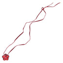 Baccarat Flower Necklace Glass Red Auth am11079-8