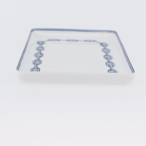 HERMES Shane Dunkle plate Pottery White Navy Auth am11081A