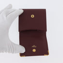 CARTIER Must Line Coin Purse Leather Bordeaux Gold Auth am11082A-8