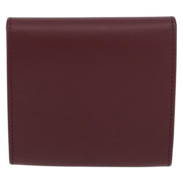 CARTIER Must Line Coin Purse Leather Bordeaux Gold Auth am11082A - 0