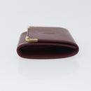 CARTIER Must Line Coin Purse Leather Bordeaux Gold Auth am11082A-3