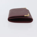 CARTIER Must Line Coin Purse Leather Bordeaux Gold Auth am11082A-4