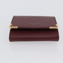 CARTIER Must Line Coin Purse Leather Bordeaux Gold Auth am11082A-6